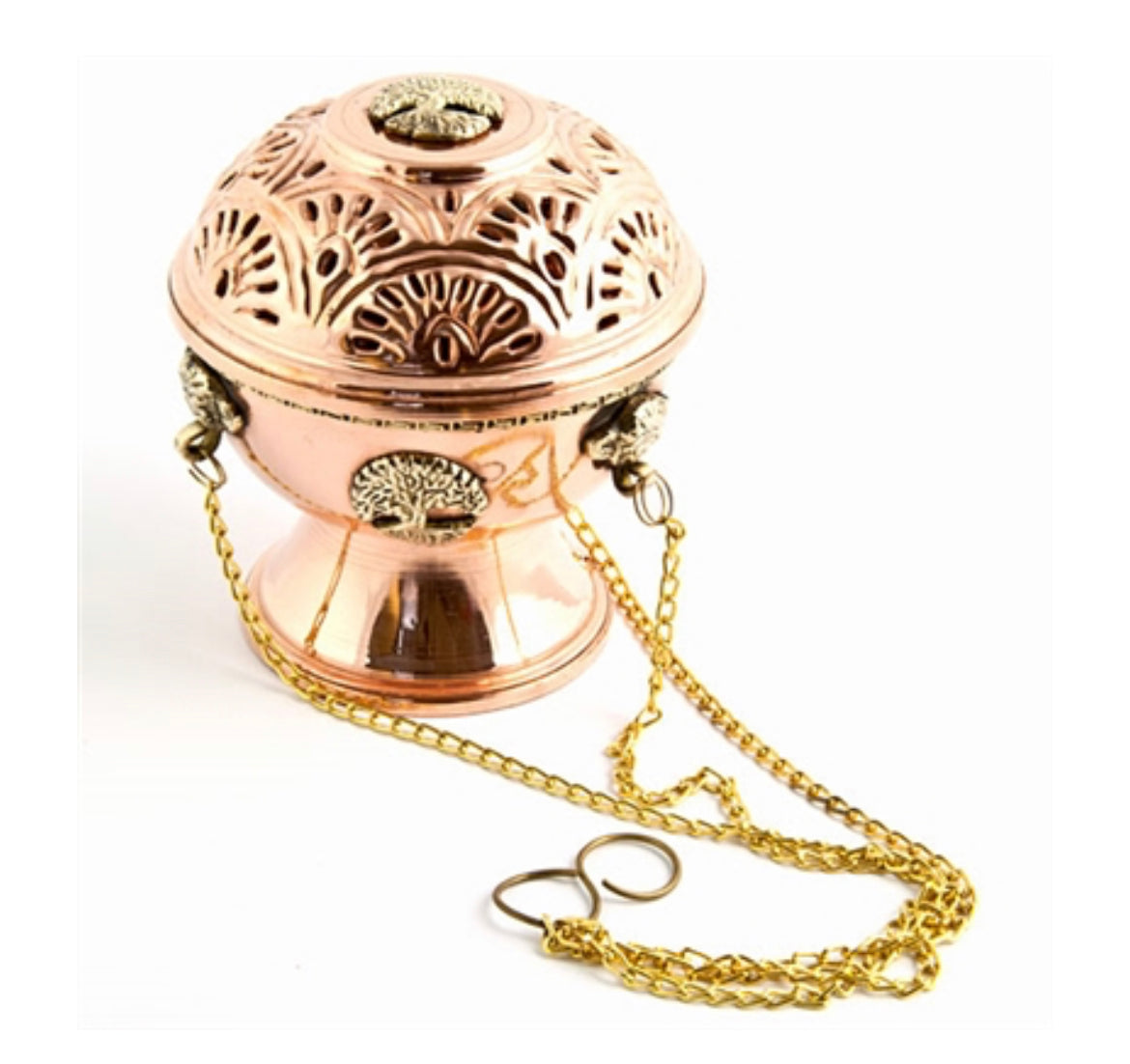 Incense Burner | Tree of Life Tibetan Copper Hanging Censer Burner