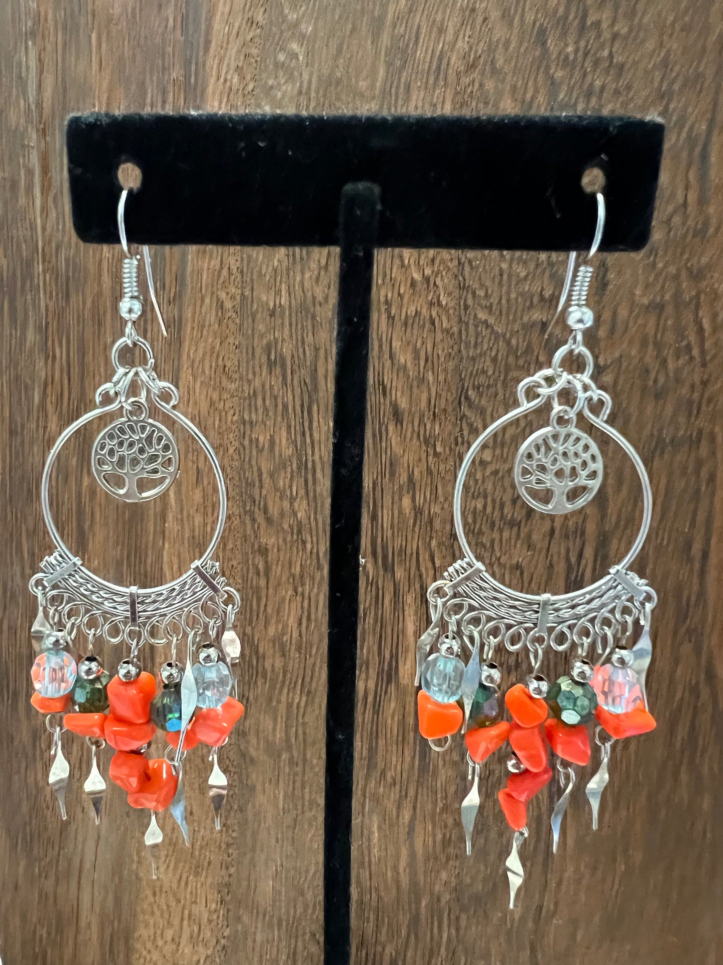 Earrings | Chip Quartz Hoop Earring With Beaded Dangles and Hanging Charms