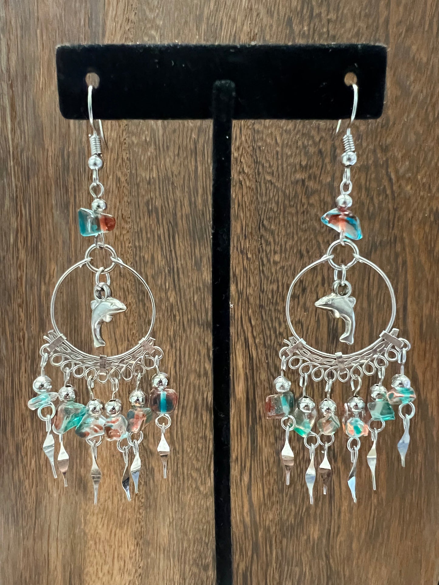 Earrings | Chip Quartz Hoop Earring With Beaded Dangles and Hanging Charms