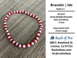 Bracelets | Ide | Stretch Orisa Beaded Bracelet – Red and White – 4mm | Sango Bracelet - Style 6-1