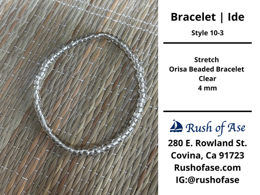 Bracelets | Ide | Stretch Orisa Beaded Bracelet – Clear – 4mm - Style 10-3