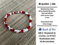 Bracelets | Ide | Multistring Twist Orisa Beaded Bracelet – Red and White with Barrel Clasp – 2mm | Sango Bracelet - Style 6-1