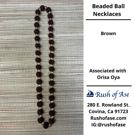 Necklaces | Orisa Beaded Ball Necklaces | Oya – Brown [FREE SHIPPING USA]