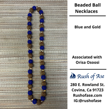 Necklaces | Orisa Beaded Ball Necklaces | Osoosi – Blue and Gold