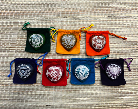 Incense Burner | Chakra Carved Heart Shaped Incense Stick Burner