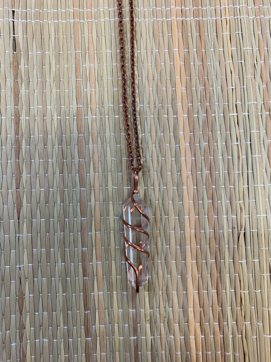 Stone Necklaces | Copper Wire Wrapped Stone Hexagon Necklace