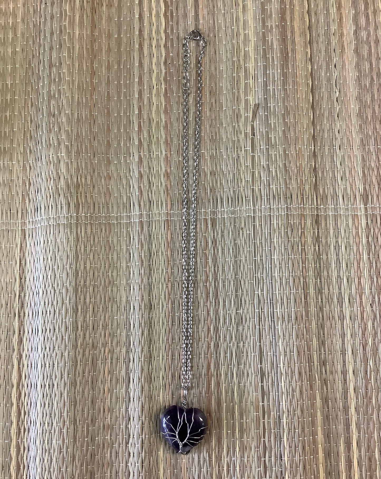 Stone Necklaces | Tree Of Life Wrapped Heart Crystal Necklace