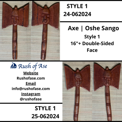 Orisa Tools | Sango Wooden Axe | Oshe Sango  [FREE SHIPPING USA]