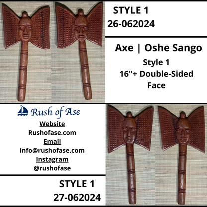 Orisa Tools | Sango Wooden Axe | Oshe Sango  [FREE SHIPPING USA]