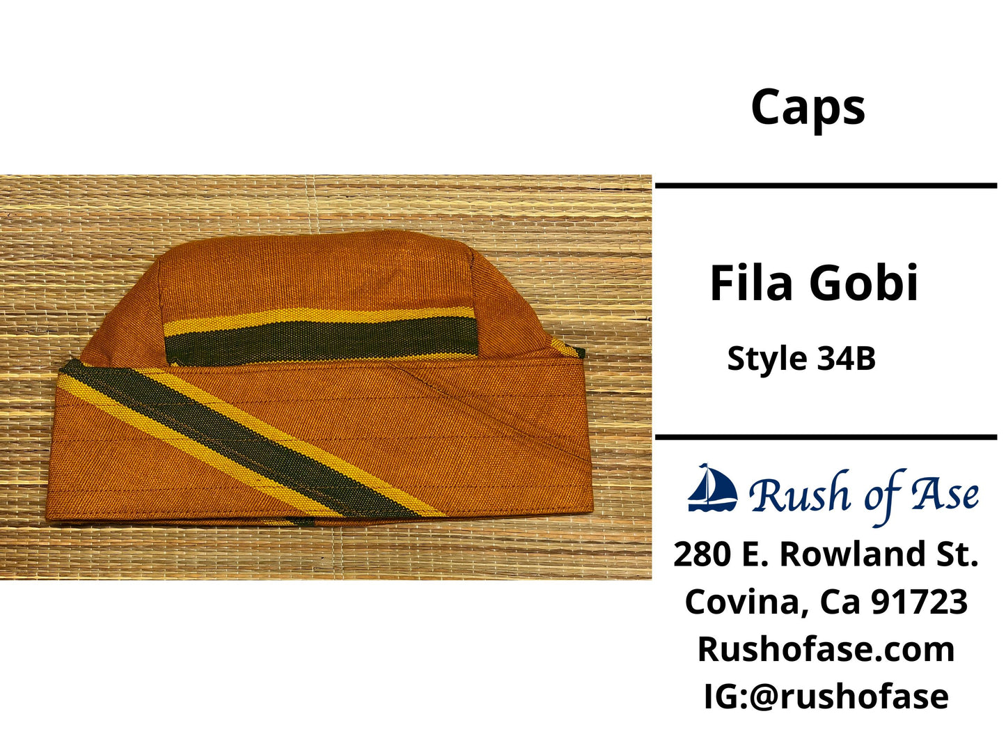 Caps | Fila Gobi | Yoruba Caps Style B