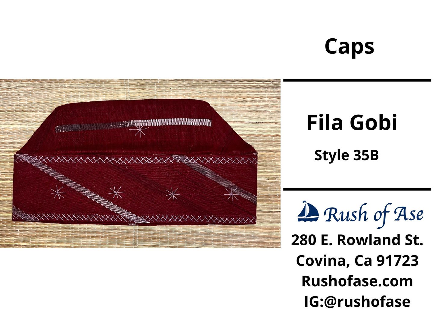 Caps | Fila Gobi | Yoruba Caps Style B