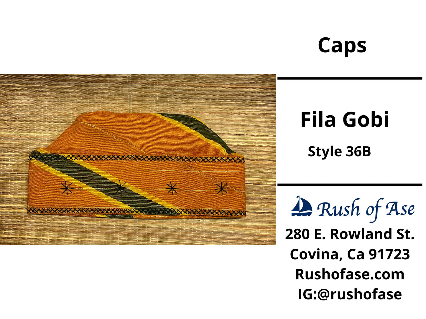 Caps | Fila Gobi | Yoruba Caps Style B