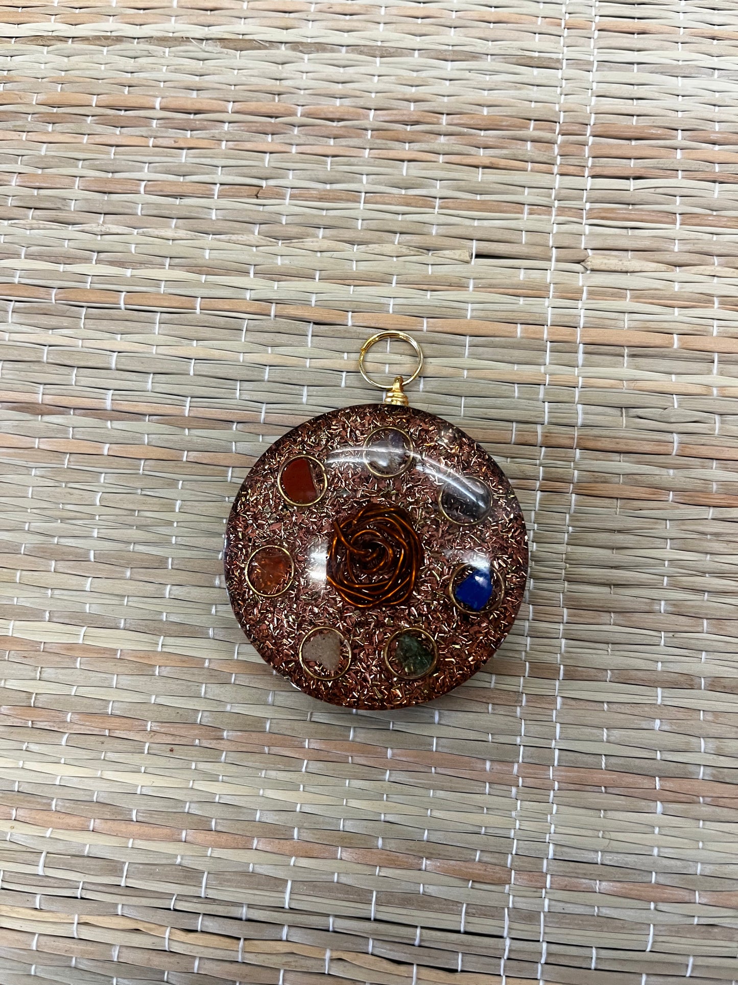 Stone Necklaces | Orgonite Chakra Pendant with Copper Coil
