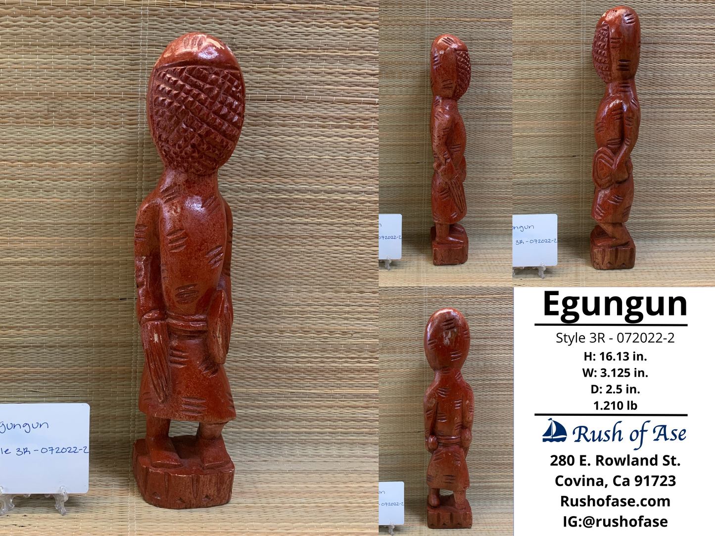 Orisa Statues | Egungun Wood Statues - Style 3R