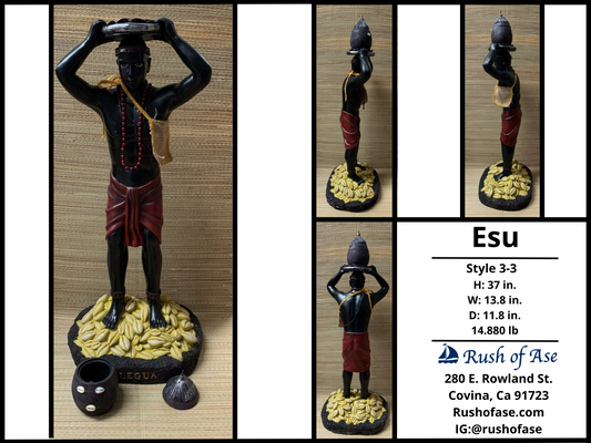 Orisa Statues | Esu Resin Statue - 37" | Style 3-3 [FREE SHIPPING USA]