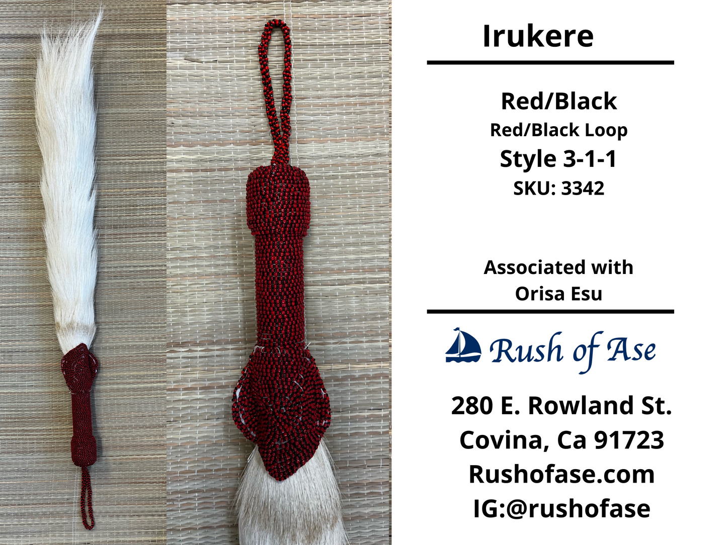 Irukere Big | Horsetail-fly-whisk | cow tail -fly-whisk  | Sheep Wool fly-whisk  [FREE SHIPPING USA]