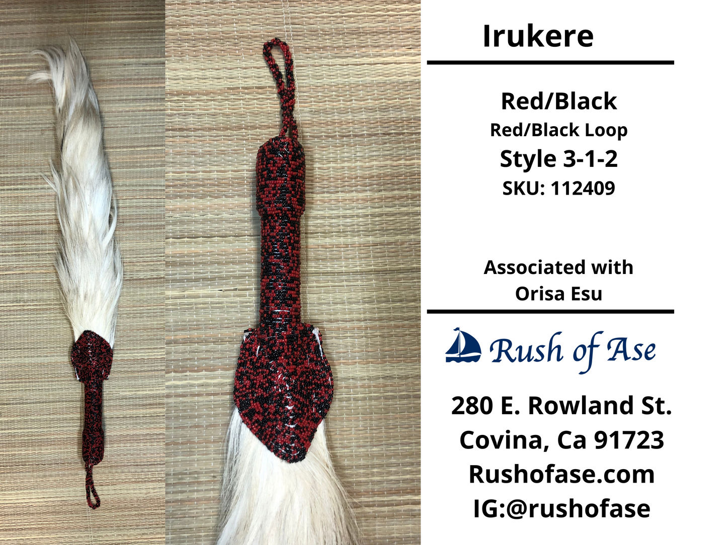 Irukere Big | Horsetail-fly-whisk | cow tail -fly-whisk  | Sheep Wool fly-whisk  [FREE SHIPPING USA]