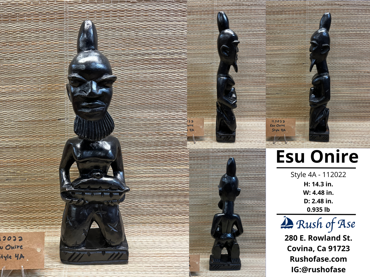 Statues | Wooden Statues | Esu Onire Black Statue | Esu of Good Fortune