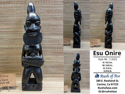 Orisa Statues | Esu Onire Black Wood Statues | Esu of Good Fortune  [FREE SHIPPING USA]