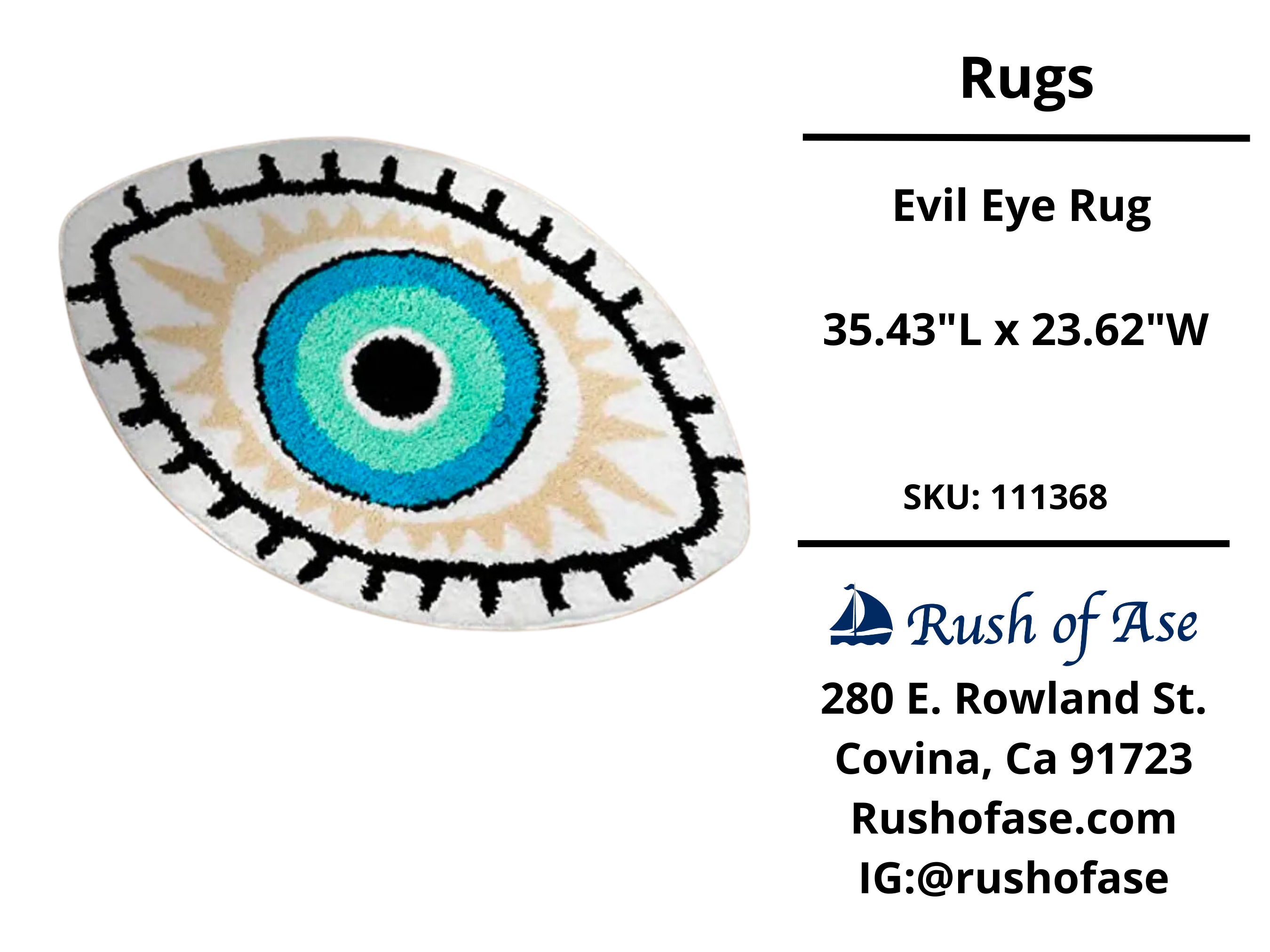 Rugs | Evil Eye Rug – Rush of Ase