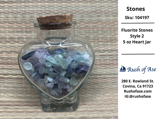 Stones | Stones in Heart Jar - 5 oz