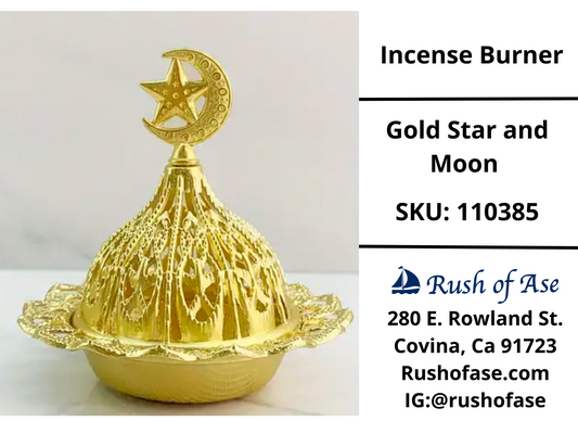 Incense Burner | Gold Star and Moon