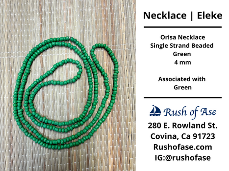 Necklaces | Eleke | Orisa Necklace - Single Strand Beaded Necklace - 4mm | Green