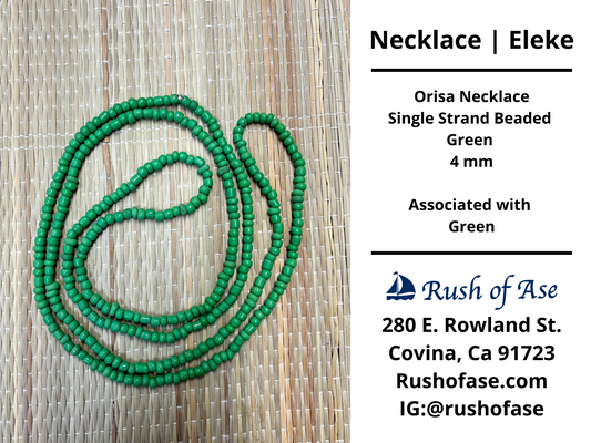 Necklaces | Eleke | Orisa Necklace - Single Strand Beaded Necklace - 4mm | Green