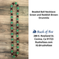 Necklaces | Orisa Beaded Ball Necklaces | Orunmila - Green and Brown [FREE SHIPPING USA]