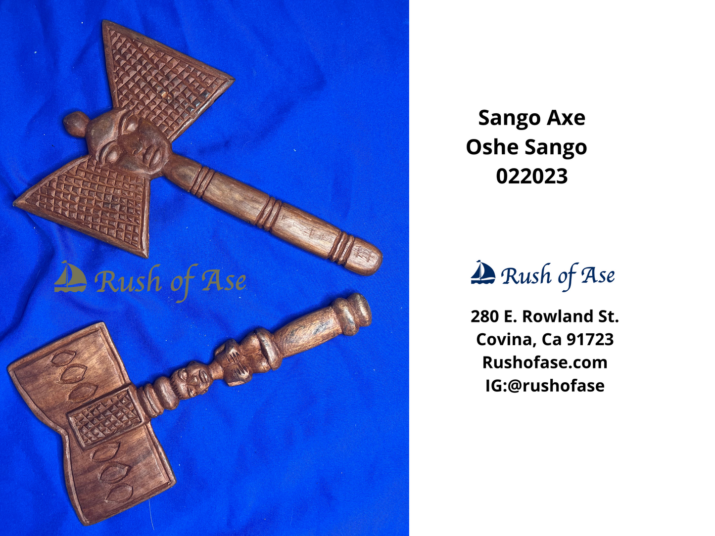 Orisa Tools | Sango Wooden Axe | Oshe Sango  [FREE SHIPPING USA]