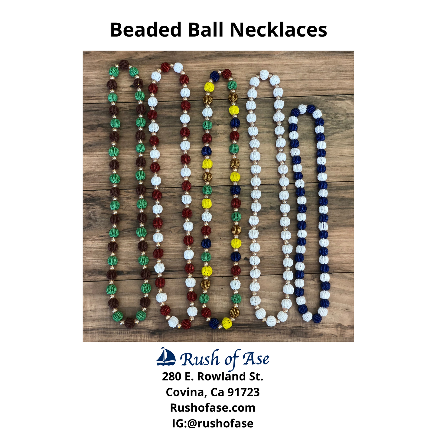 Necklaces | Orisa Beaded Ball Necklaces | Orunmila - Green and Brown [FREE SHIPPING USA]