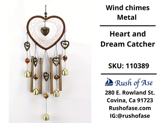 Wind Chimes Metal | Heart And Dream Catcher