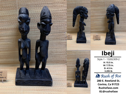 Orisa Statues | Ibeji Wood Statues - Style 1 [FREE SHIPPING USA]