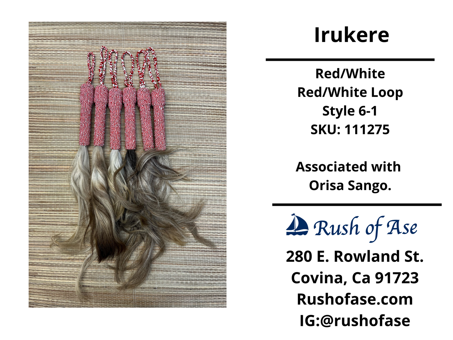 Irukere Small | Horsetail-fly-whisk | cow tail -fly-whisk  | Sheep Wool fly-whisk  [FREE SHIPPING USA]