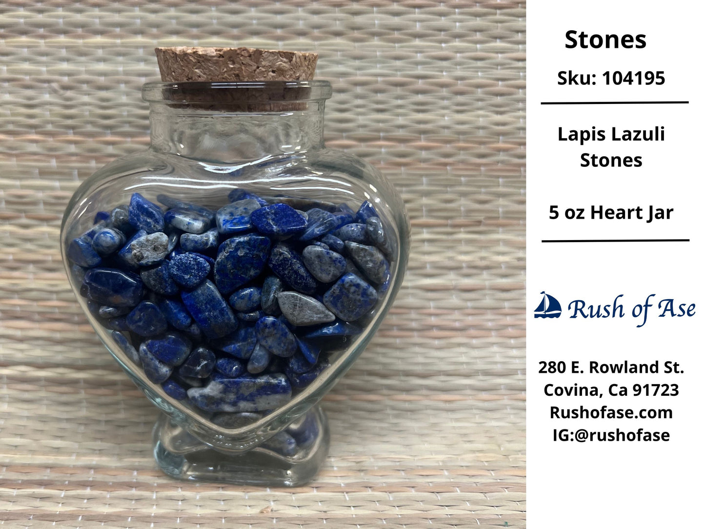 Stones | Stones in Heart Jar - 5 oz