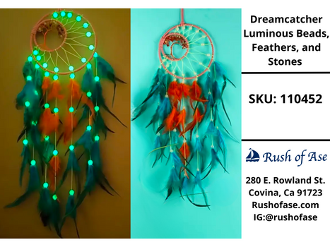 Dreamcatcher Luminous Beads, Feathers, and Stones