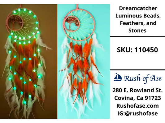Dreamcatcher Luminous Beads, Feathers, and Stones