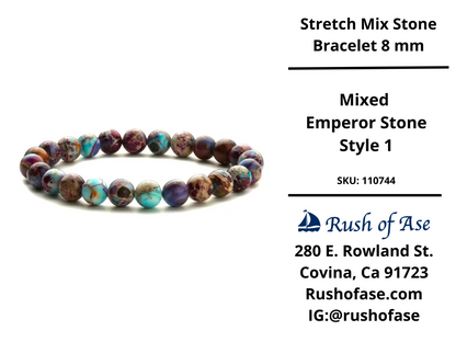 Stone Bracelet 8mm | Stretch Mix Stone Bracelet