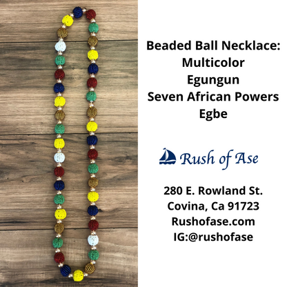 Necklaces | Orisa Beaded Ball Necklaces | 7 African Powers - Multicolor [FREE SHIPPING USA]