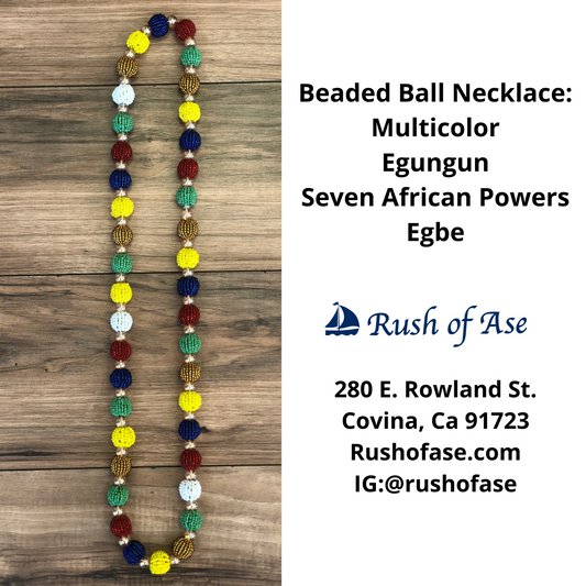 Necklaces | Orisa Beaded Ball Necklaces | 7 African Powers - Multicolor [FREE SHIPPING USA]
