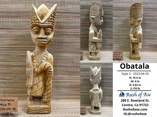 Orisa Statues | Obatala Wood Statue - Style 5