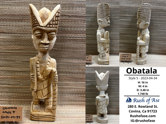 Orisa Statues | Obatala Wood Statue - Style 5