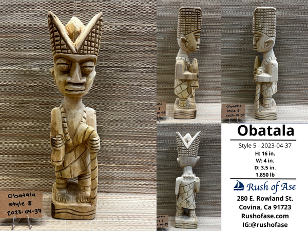 Orisa Statues Obatala Wood Statue Style 5 Rush Of Ase