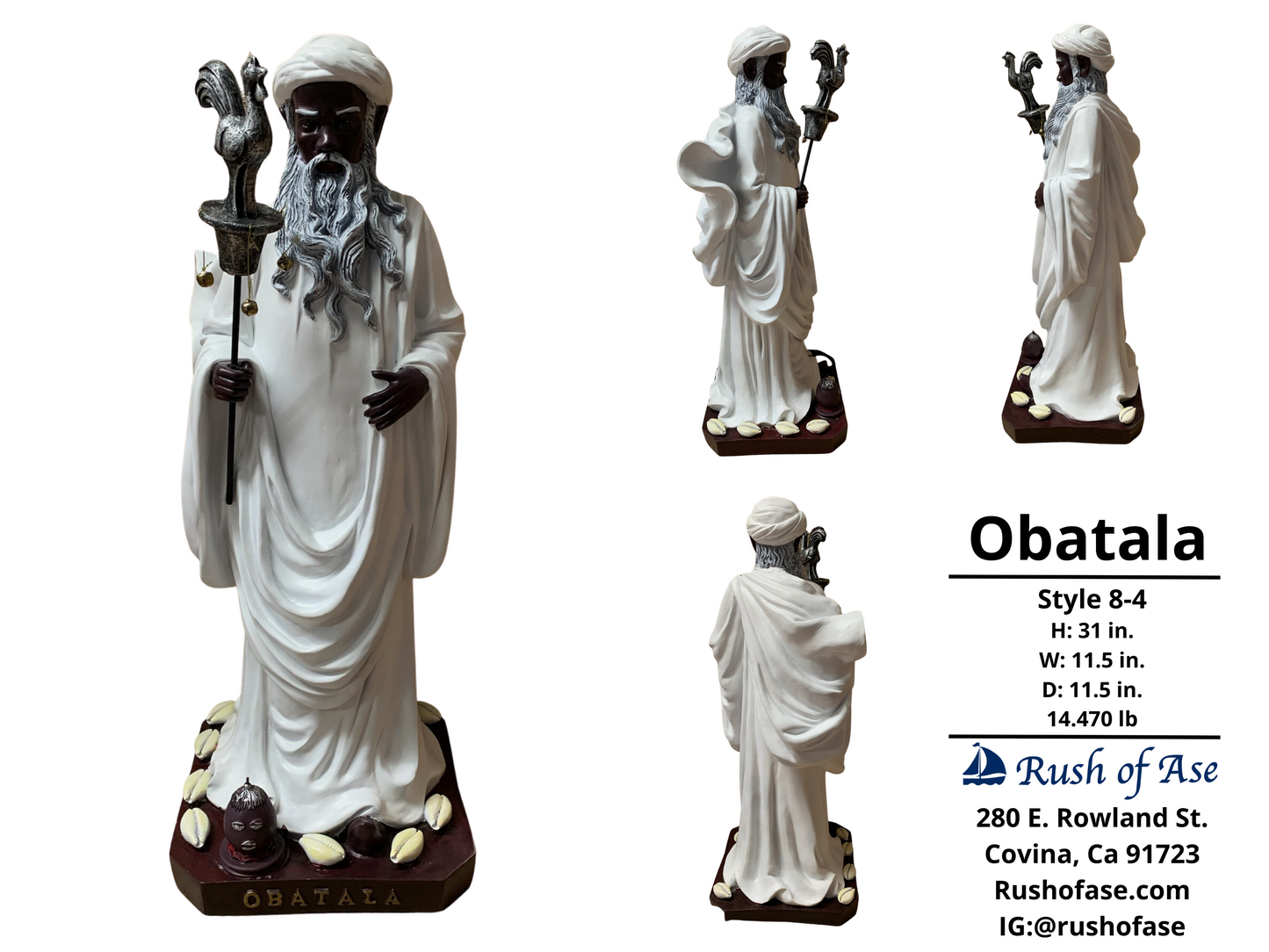 Orisa Statue | Obatala Resin Statue - 31" | Style 8-4