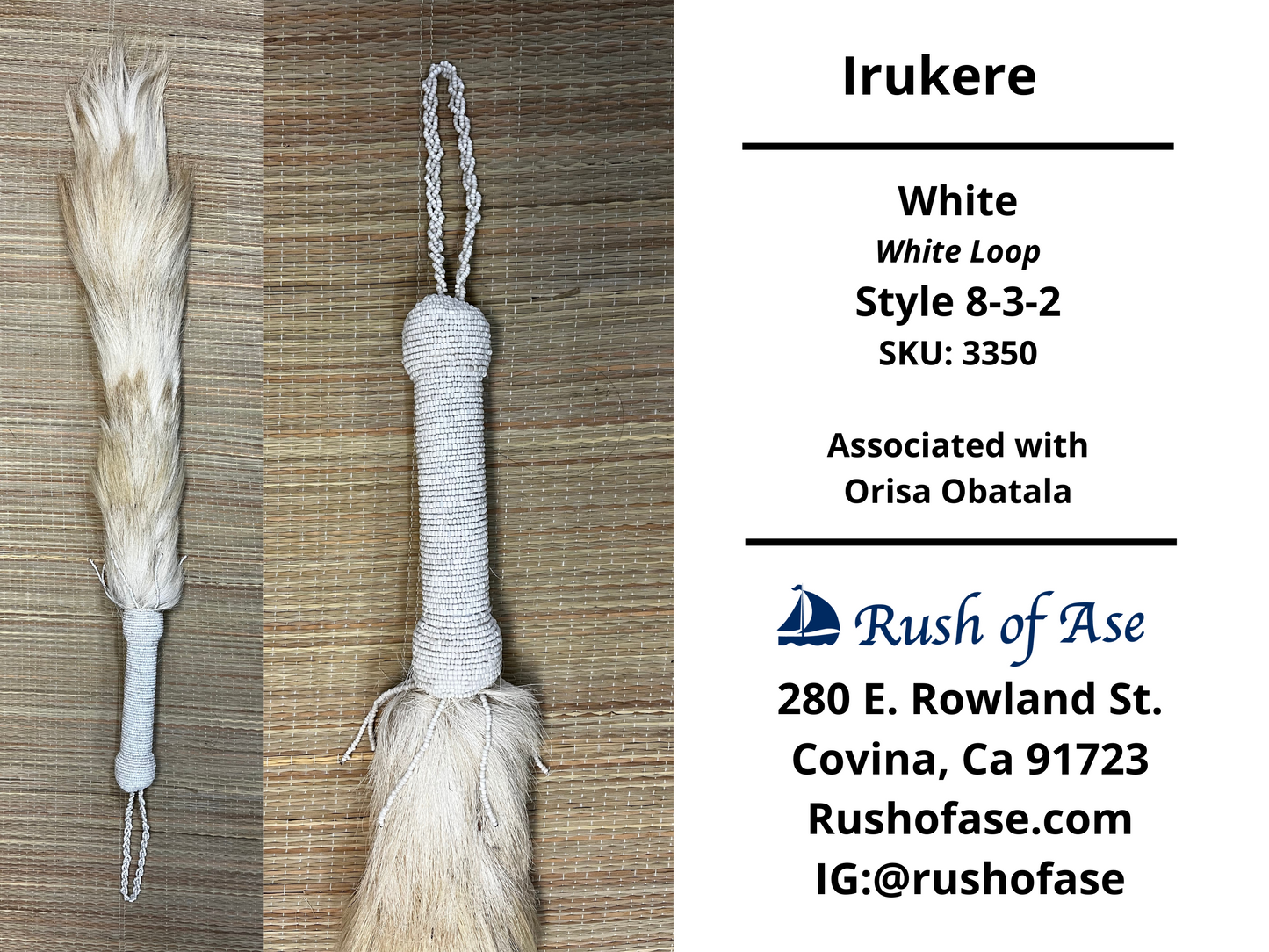 Irukere Big | Horsetail-fly-whisk | cow tail -fly-whisk  | Sheep Wool fly-whisk