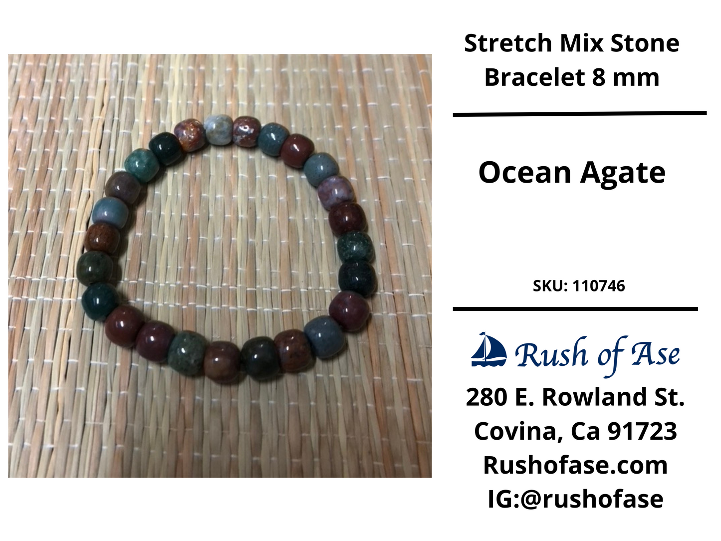 Stone Bracelet 8mm | Stretch Mix Stone Bracelet