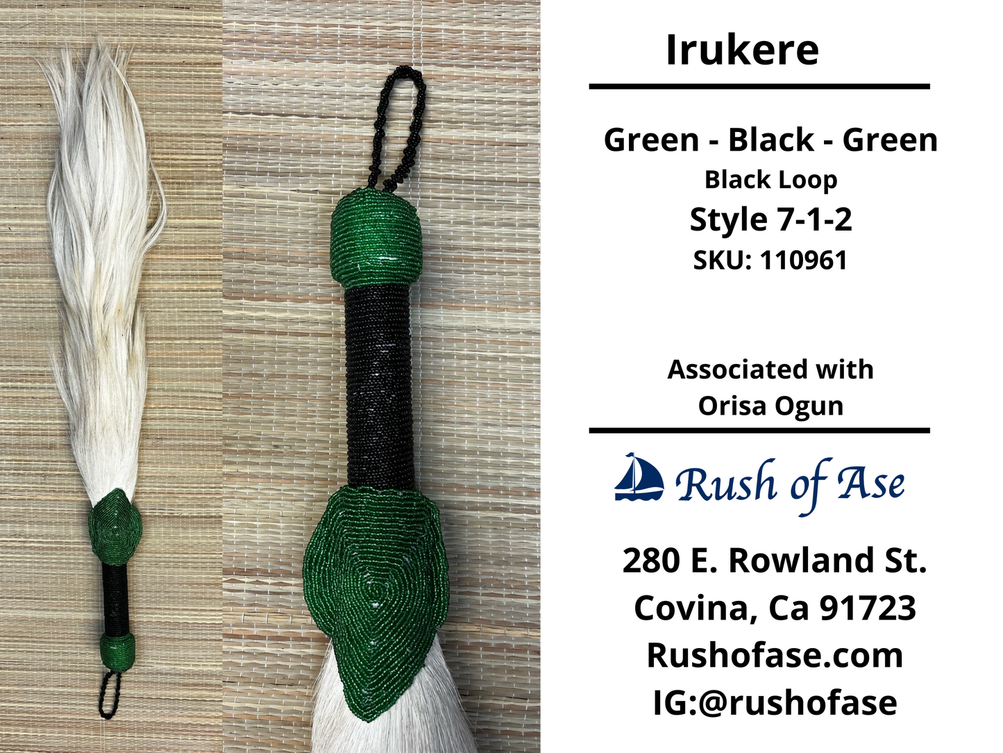 Irukere Big | Horsetail-fly-whisk | cow tail -fly-whisk  | Sheep Wool fly-whisk  [FREE SHIPPING USA]