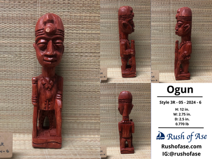 Orisa Statues | Ogun Wood Statue - Style 3R