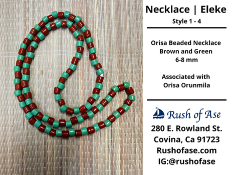 Ifa Necklace | Single Strand Large Cylinder Beaded Necklace| Orunmila - Style 1-1