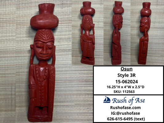 Orisa Statues | Osun Wood Statue - Style 3R [FREE SHIPPING USA]